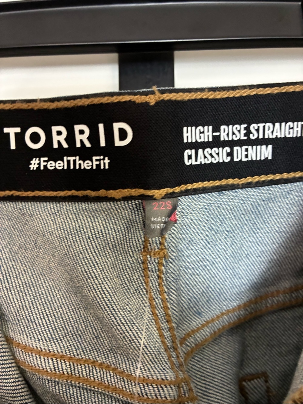 Torrid Blue High-Rise Straight Cuffed Jean Working Pockets size 22 Short NWT - Picture 13 of 15